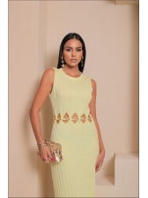 VESTIDO LONGO TRICOT - AMARELO
